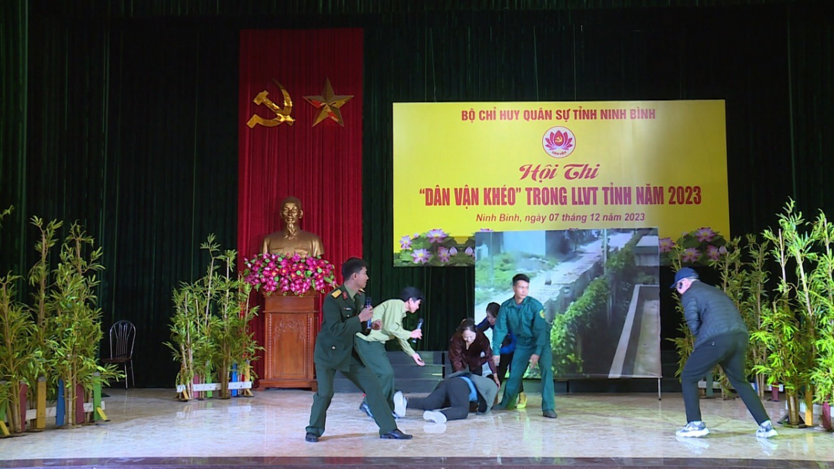 Ban chỉ huy Quân sự huyện Hoa Lư tham gia Hội thi Dân vận khéo trong LLVT tỉnh năm 2023