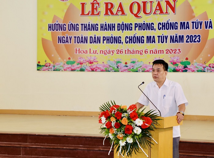 UBND huyện Hoa Lư tổ chức Lễ ra quân hưởng ứng Tháng hành động phòng chống ma tuý và Ngày toàn dân phòng chống ma tuý năm 2023