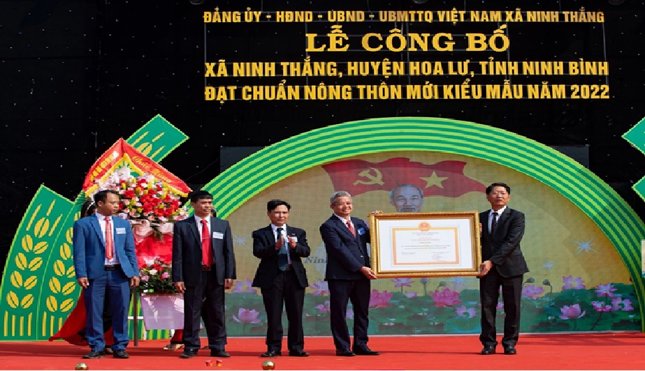 Xã Ninh Thắng tổ chức lễ đón nhận danh hiệu xã đạt chuẩn nông thôn mới (NTM) kiểu mẫu năm 2022 