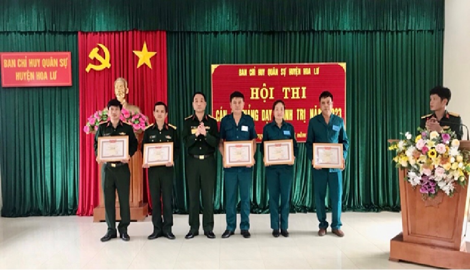 Ban chỉ huy Quân sự huyện Hoa Lư tổ chức Hội thi cán bộ giảng dạy chính trị trong lực lượng vũ trang huyện năm 2023