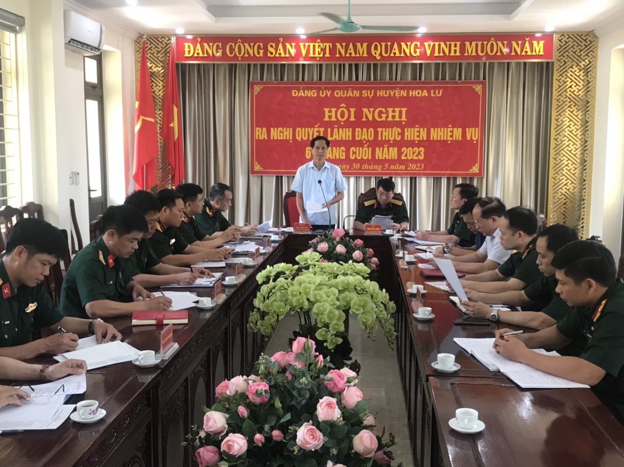Đảng ủy Quân sự huyện Hoa Lư ra Nghị quyết lãnh đạo thực hiện nhiệm vụ 6 tháng cuối năm 2023